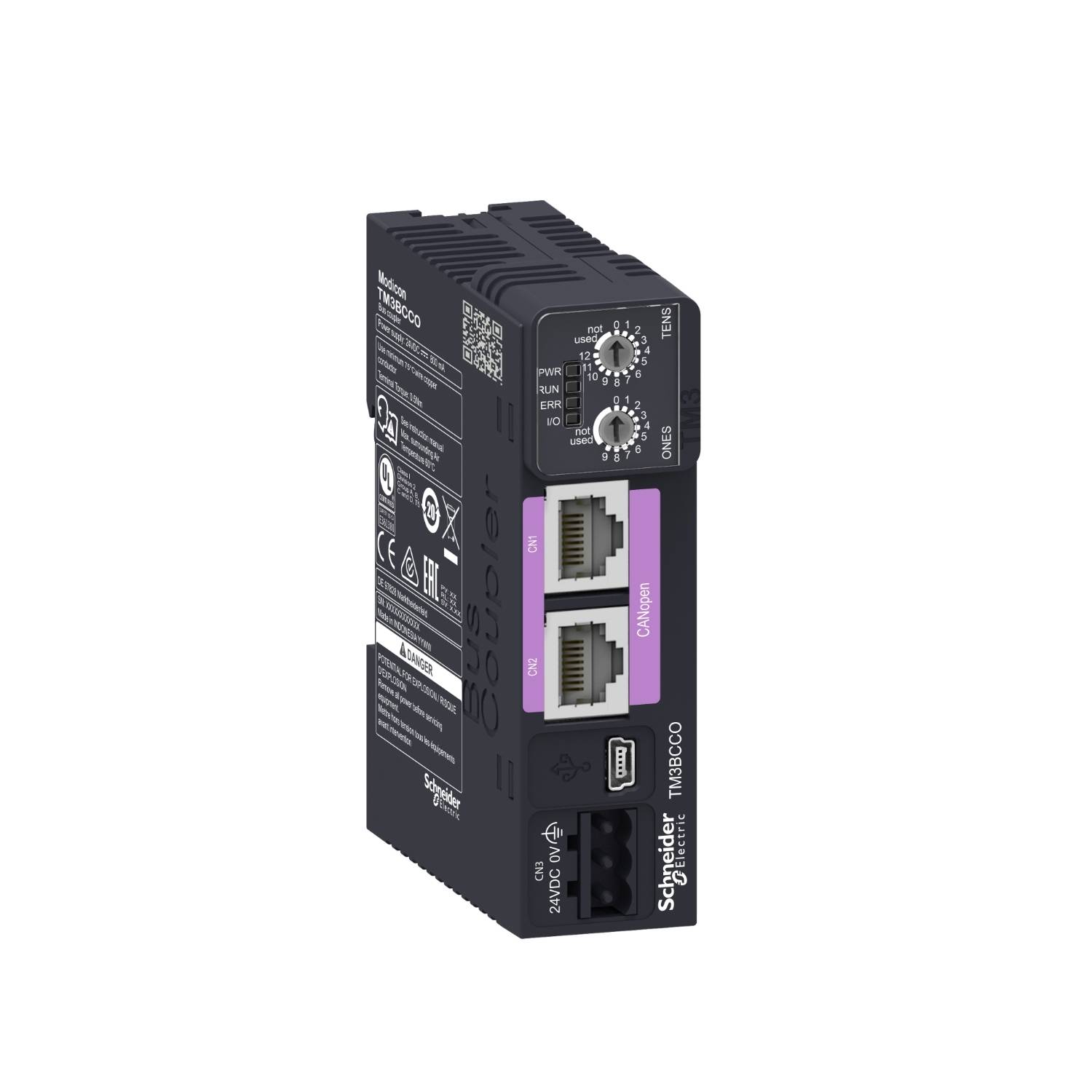 Analizzatore di rete con due porte Ethernet, indicatori LED e nome del marchio. Utilizzato per il monitoraggio e la gestione di reti.