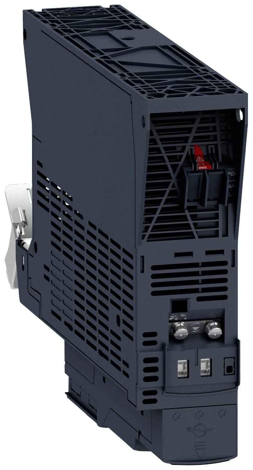 Un dispositivo elettronico nero, rettangolare, con fessure di ventilazione e porte di connessione.