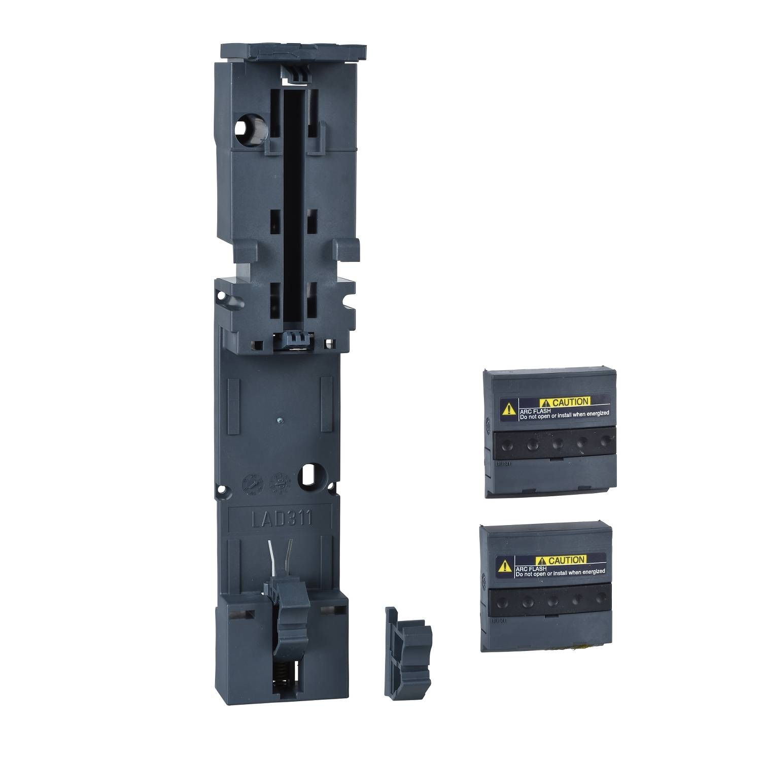 Portafusibili nero con due inserti fusibili per impianti elettrici. Idoneo per un montaggio sicuro e la protezione delle apparecchiature.