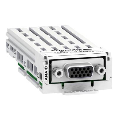Un modulo elettronico bianco con più slot e un collegamento centrale. Iscrizione: 'ANA'.
