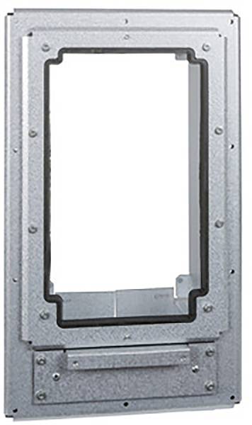 Telaio metallico per vano porta, rettangolare, con viti sui bordi. Idoneo per il fissaggio in un muro o in una porta.