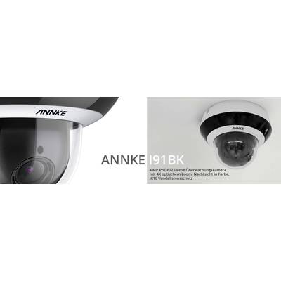 Telecamera di sorveglianza 'ANNKE I91BK', Dome PTZ da 4 MP PoE, zoom ottico 4x, visione notturna a colori, protezione antivandalismo IK10.