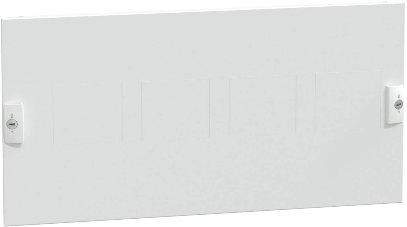 Un pannello bianco, rettangolare, con due staffe di fissaggio laterali, montato in un ambiente e utilizzato per copertura o isolamento.