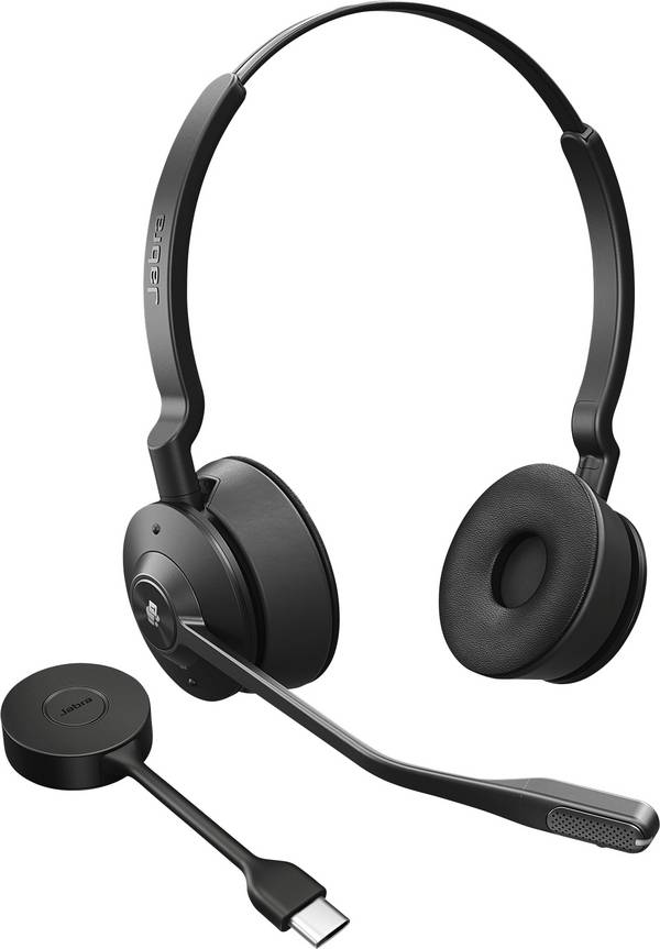 Jabra Engage 55 SE Stereo Link400c MS Cuffie On Ear DECT, via cavo Stereo Nero Eliminazione del rumore Muto