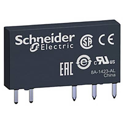 Logo 'Schneider Electric' su un componente elettrico nero con vari sigilli di certificazione e numero di modello.