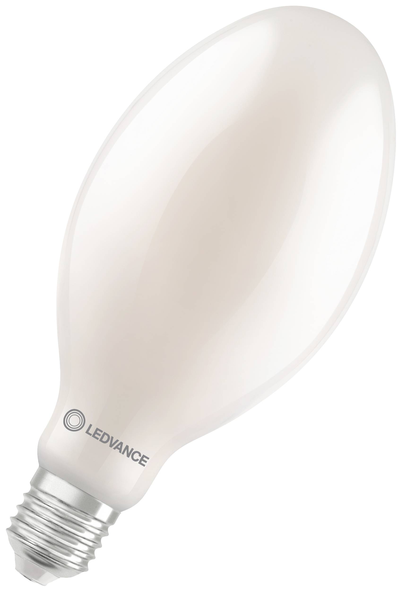 Una lampada LED a goccia con attacco E27 del marchio Ledvance, adatta all'utilizzo in diversi tipi di illuminazione.