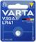 Una confezione di batterie alcaline VARTA V3GA/LR41. Presenta la batteria con caratteristiche di sicurezza per bambini e il logo aziendale.