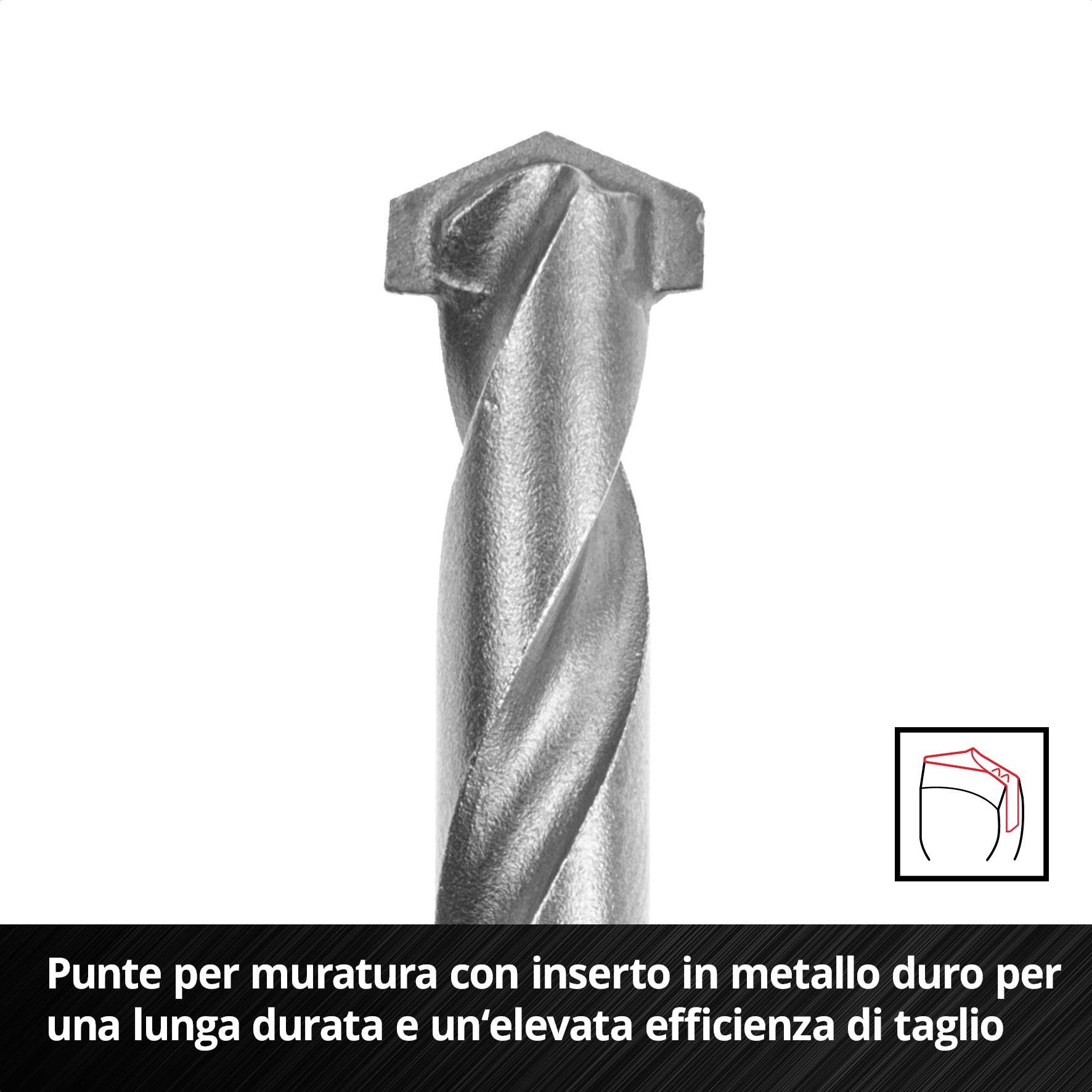 'Trapano in argento con placca in metallo duro per lunga durata e alte prestazioni di taglio, illustrazione dello strumento di foratura.'