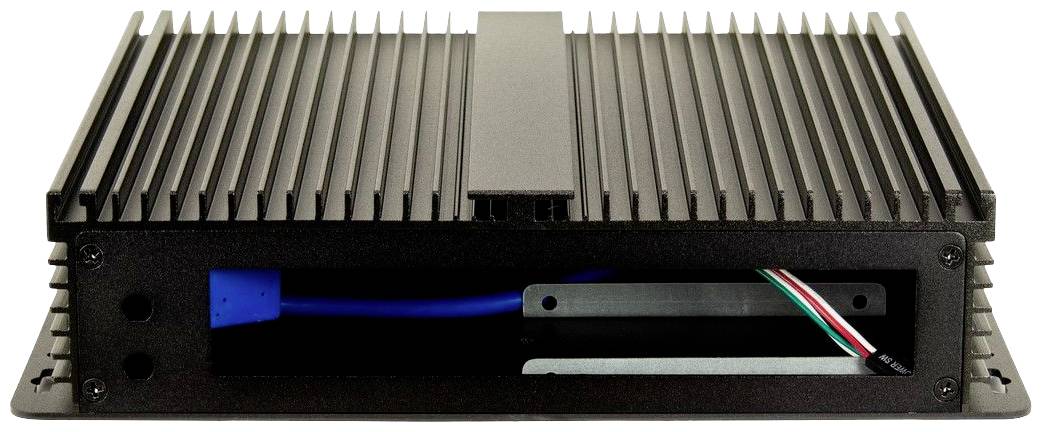 Contenitore industriale senza ventola con cablaggio interno visibile, idoneo per l'utilizzo in ambienti difficili.