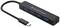 Hub USB-C nero con quattro porte USB-3.0 blu, un cavo nero e la scritta 'CONCEPTRONIC' sulla parte superiore.