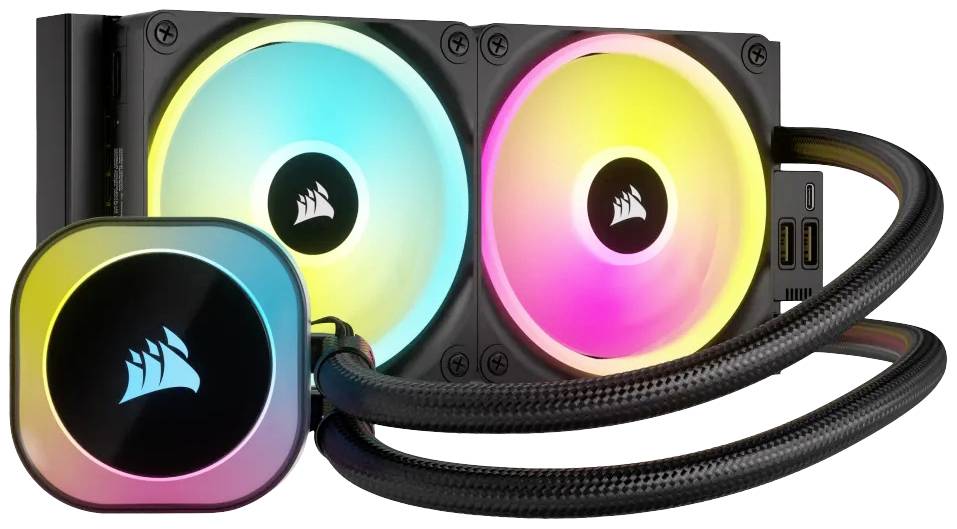 CORSAIR DISSIPATORE ICUE LINK H100I RGB AIO, 240MM RADIATOR, LIQUID CPU COOLER-0