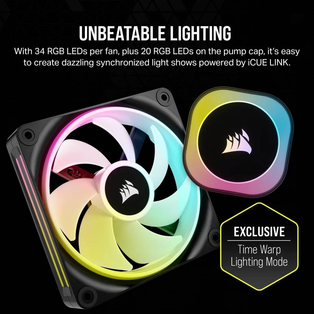 CORSAIR DISSIPATORE ICUE LINK H100I RGB AIO, 240MM RADIATOR, LIQUID CPU COOLER-10