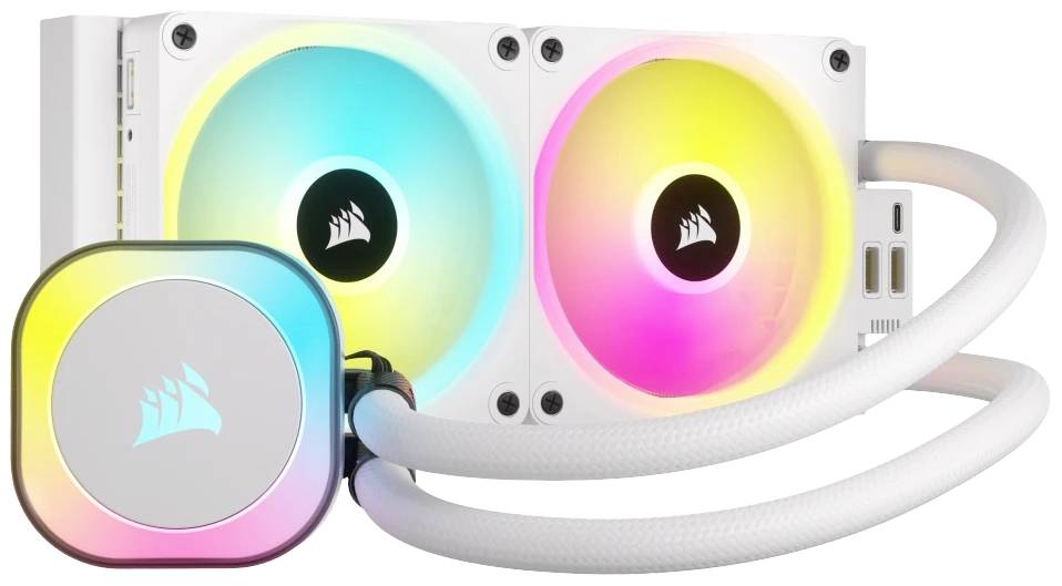 Corsair H100I Processore Raffreddatore ibrido 12 cm Bianco (Corsair iCUE Link H100i RGB Liquid CPU)-0