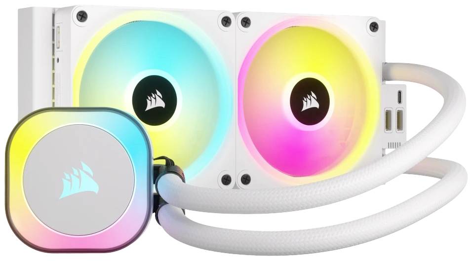Corsair H100I Processore Raffreddatore ibrido 12 cm Bianco (Corsair iCUE Link H100i RGB Liquid CPU)-1