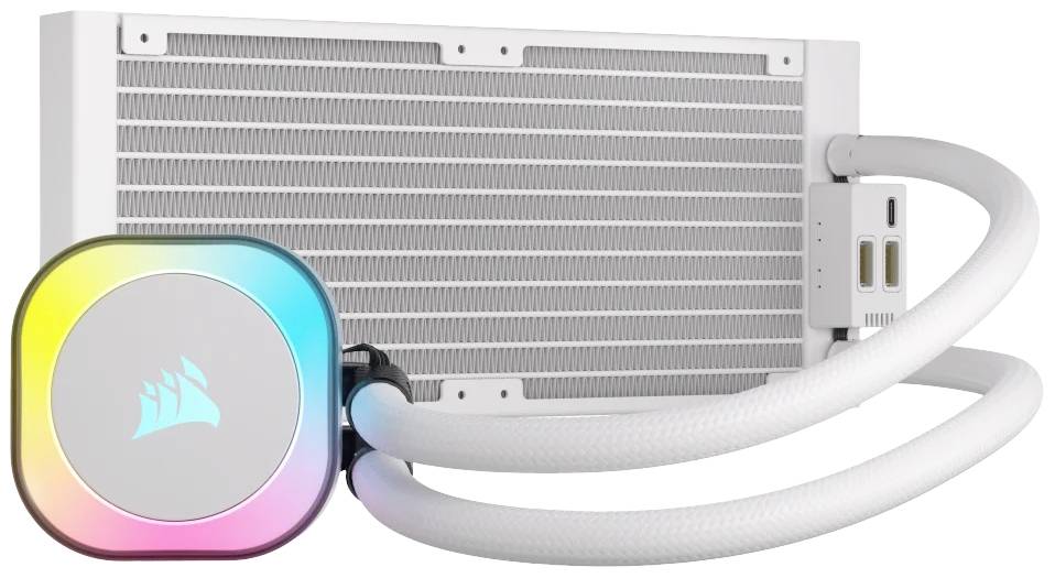 Corsair H100I Processore Raffreddatore ibrido 12 cm Bianco (Corsair iCUE Link H100i RGB Liquid CPU)-2