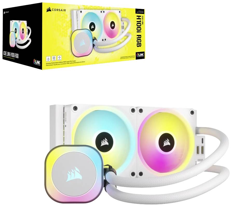 Corsair H100I Processore Raffreddatore ibrido 12 cm Bianco (Corsair iCUE Link H100i RGB Liquid CPU)-9