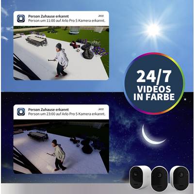 ARLO Pro 5 Spotlight Security Camera with 2x Camera Kit VMC4260P-100EUS WLAN IP-Kit videocamere sorveglianza con 2 camer-3