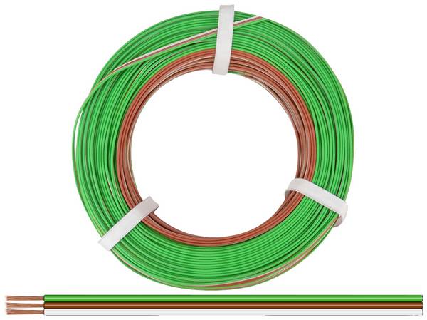 Donau Elektronik 325-485-50 Cavo per cablaggi 3 x 0.25 mm² Verde, Marrone, Bianco 50 m