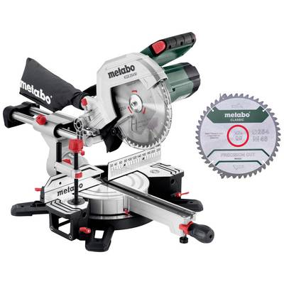 Sega a squadra Metabo, modello KGS 254 M, con design di taglio preciso e lama di precisione per lavorazioni versatili del legno.
