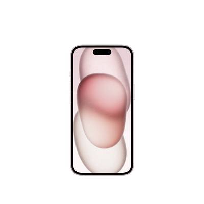 Un moderno smartphone con angoli arrotondati, mostra un'immagine di sfondo astratta in tonalità rosa sul suo display.