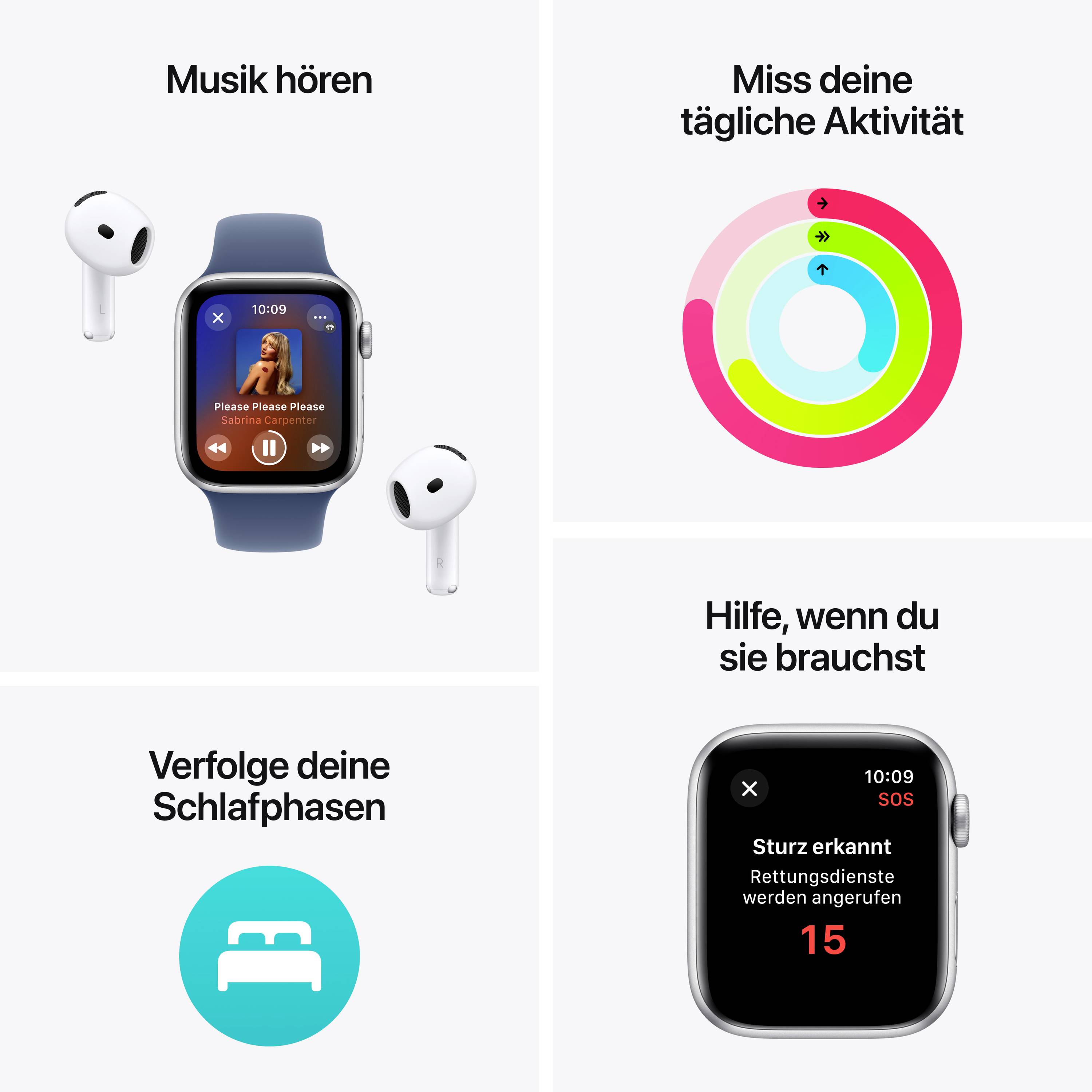 Apple Watch SE (2023) GPS 44 mm Cassa in alluminio Cinturino sport Midnight M/L-2
