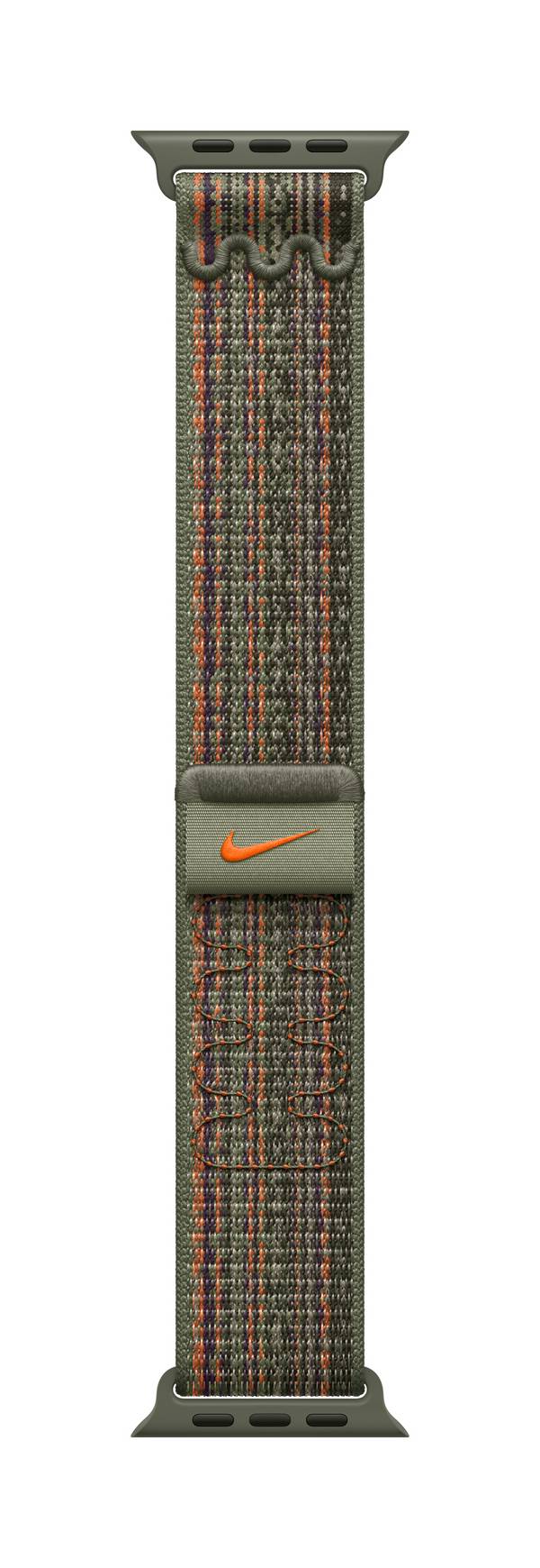 Apple Nike Sport Loop Cinturino sport 38 mm, 40 mm  Sequoia, Arancione Watch Series 1, Watch Series 2, Watch Series 3, Watch Series 4, Watch Series 5, Watch Series 6, Watch Serie 7, Watch Series 8, Watch Series 9, Watch Ultra, Watch Ultra 2, Watch SE