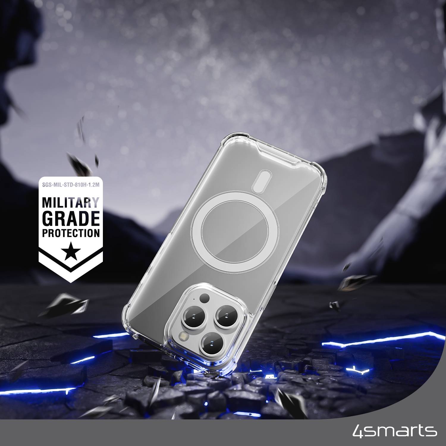 4smarts Ibiza Cover a guscio Apple iPhone 15 Pro Max 17 cm (6.7") Trasparente TPU PC MIL-STD-810G:2019 516.6 540590-4