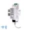Un relè intelligente bianco con indicatori LED per Power, Wi-Fi, LAN, Out e Count; montato su una guida con simbolo Bluetooth in basso a sinistra.