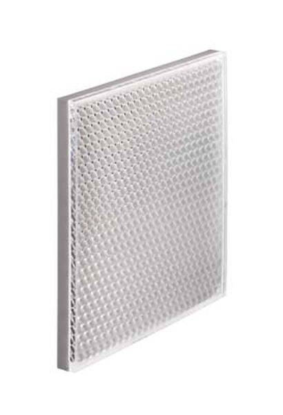 Un pannello rettangolare bianco con una struttura a nido d'ape che diffonde la luce. Viene comunemente utilizzato in impianti di illuminazione.