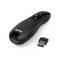 Telecomando nero per presentazioni con connessione USB. Marca: Hama. Tasti principali e puntatore laser visibili sul lato frontale.