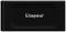 Hard disk esterno nero con la scritta 'Kingston' al centro.