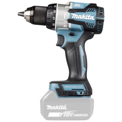 Avvitatore con dettagli blu e neri, marca 'Makita'. Batteria agli ioni di litio da 18V. Adatto per progetti fai-da-te e lavori edili.