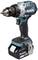 Trapano avvitatore senza fili con batteria da 18V, blu-nero, con mandrino metallico e coppia regolabile, adatto per lavori fai-da-te.