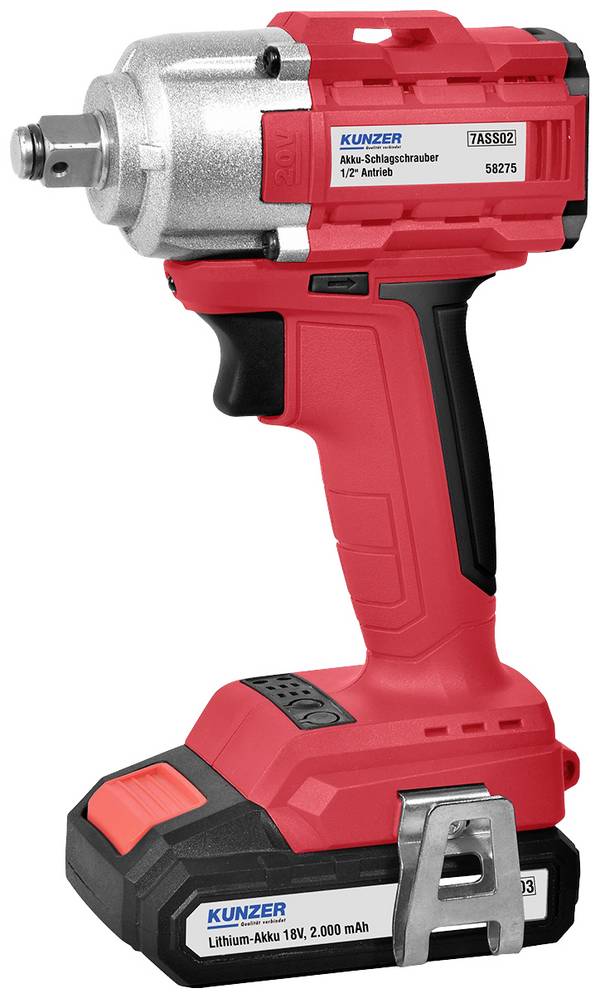 Kunzer 7ASS02 Avvitatore a percussione a batteria 450 Nm 18 V Quantità di batterie ricaricabili incluse 1 2.0 Ah Li-Ion incl. batteria ricaricabile, incl. caricabatterie, incl. valigia