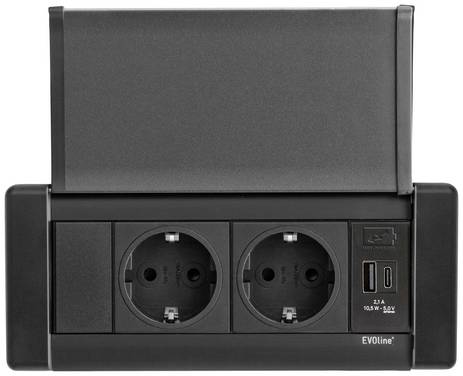 EVOline (1459200-961-0002) Multipresa  Nero Schuko