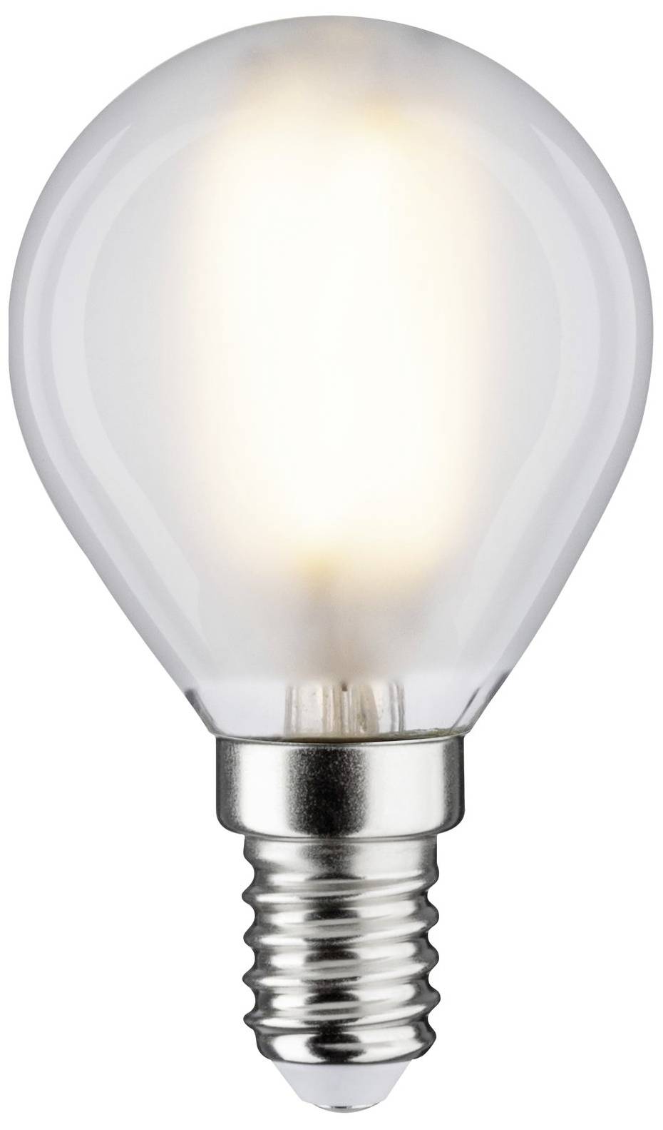 Lampadina con attacco metallico, accesa, che illumina intensamente.