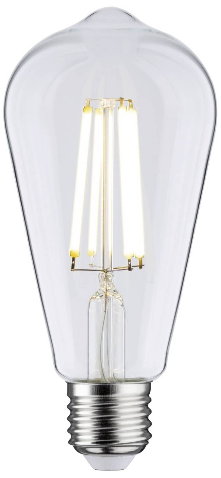 Una lampadina tradizionale con filamenti visibili e un attacco metallico.