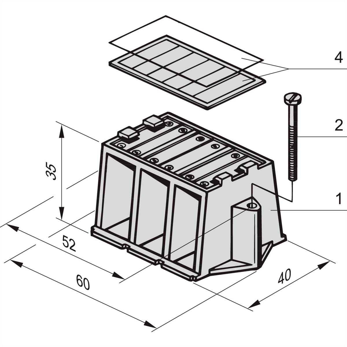 nVent SCHROFF 20100028 Kit di fissaggio (L x A x P) 120 x 30 x 160 mm 4 pz.