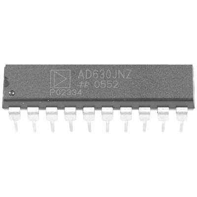 Un componente elettronico IC con la scritta 'AD630JNZ #0652' e un simbolo di diagramma sulla superficie superiore, che mostra i pin nella parte inferiore.