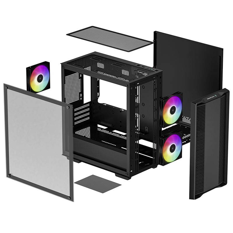 DeepCool CC360 ARGB Mini Tower Nero (DeepCool CC360 ARGB, Black, Mini Tower Chas-8