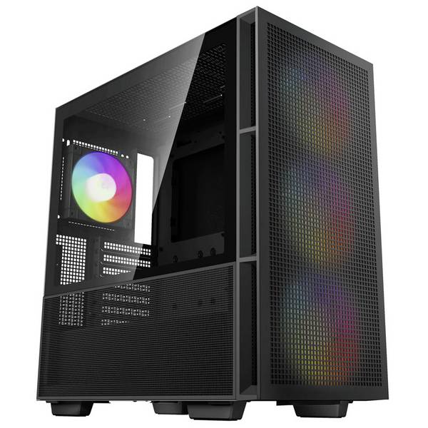 DeepCool CH560 Midi-Tower PC Case da gioco, Contenitore  Nero 4 ventole LED pre-montate