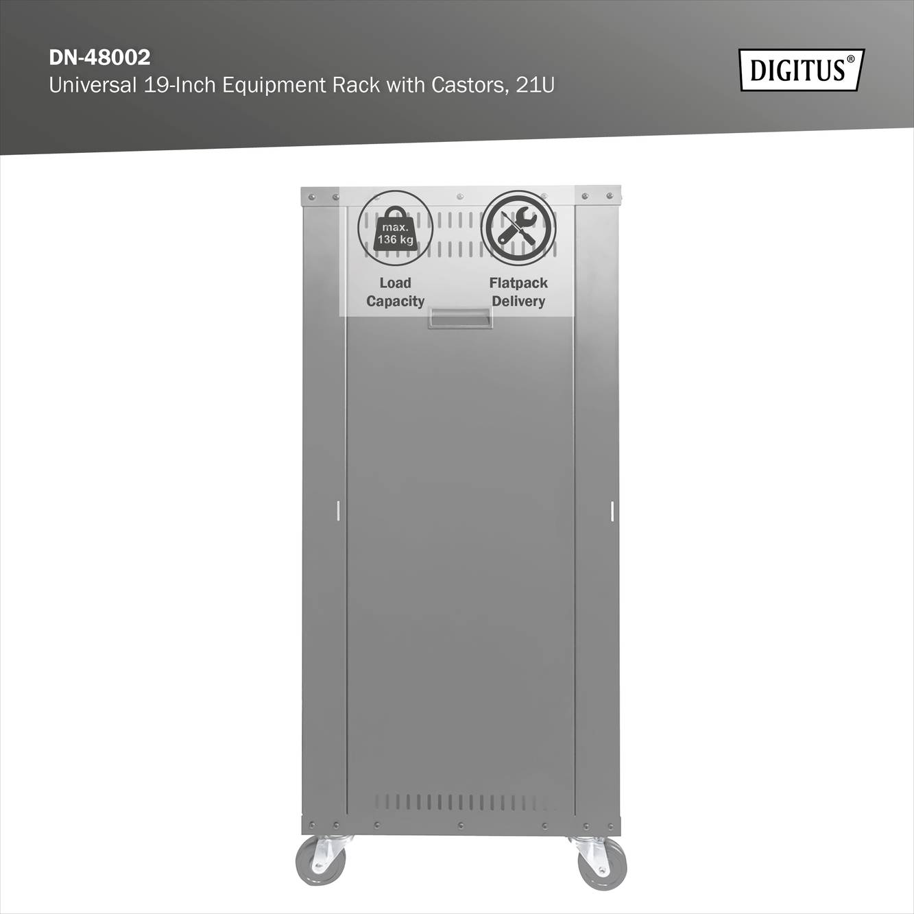 Digitus DN-48002 Rack su ruote da 19 pollici 21 U Lamiera d'acciaio-8