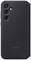 Cover per smartphone nero con tagli per tre fotocamere posteriori e un flash. Stile chiaro e minimalista.