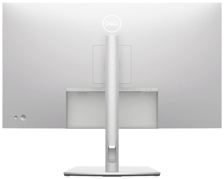 Vista posteriore di un monitor Dell con base stabile e design sottile.
