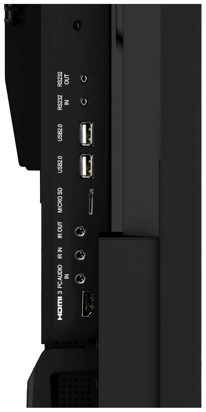 Retro di un dispositivo elettronico con porte: HDMI, Audio In/Out, USB, ingresso cavo coassiale e connessione di rete.