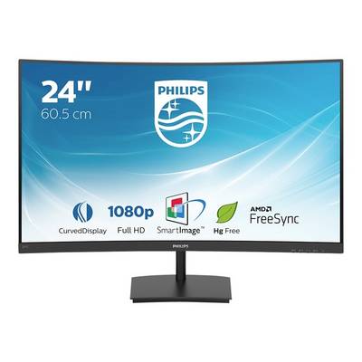 Monitor Curved Philips da 24 pollici (60,5 cm). Caratteristiche: Full HD, SmartImage, privo di mercurio, AMD FreeSync.