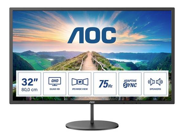 AOC V4 Q32V4 Monitor PC 80 cm (31.5) 2560 x 1440 Pixel 2K Ultra HD LED Nero