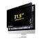 Monitor con diagonale dello schermo da 21,5 pollici e un rapporto d'aspetto 16:9. Dimensioni: 524 mm di larghezza, 317 mm di altezza.