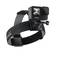 Supporto per fotocamera da testa con telecamera GoPro, ideale per riprese in prima persona durante attività sportive.