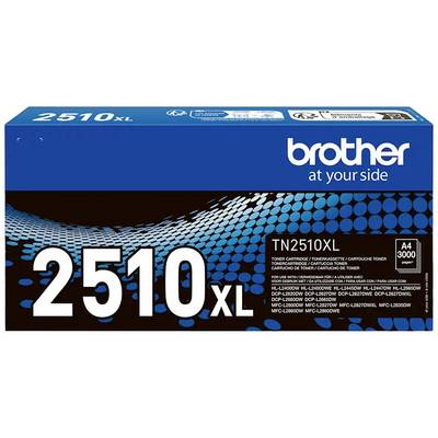 'Cartuccia toner Brother TN2510XL, nero, capacità: 3000 pagine, modelli: DCP-L2510D, HL-L2350DW, MFC-L2710DN.'